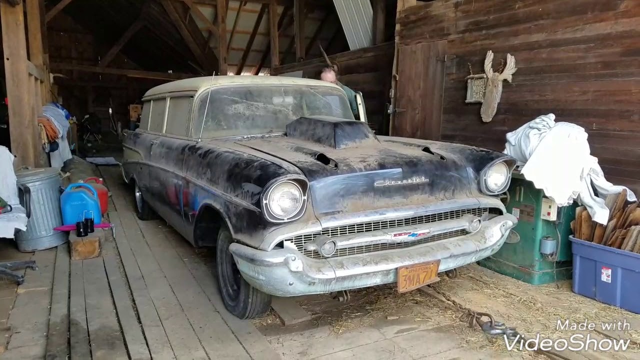 True Barn Find 1957 Chevy 2 Dr Handyman Wagon - YouTube