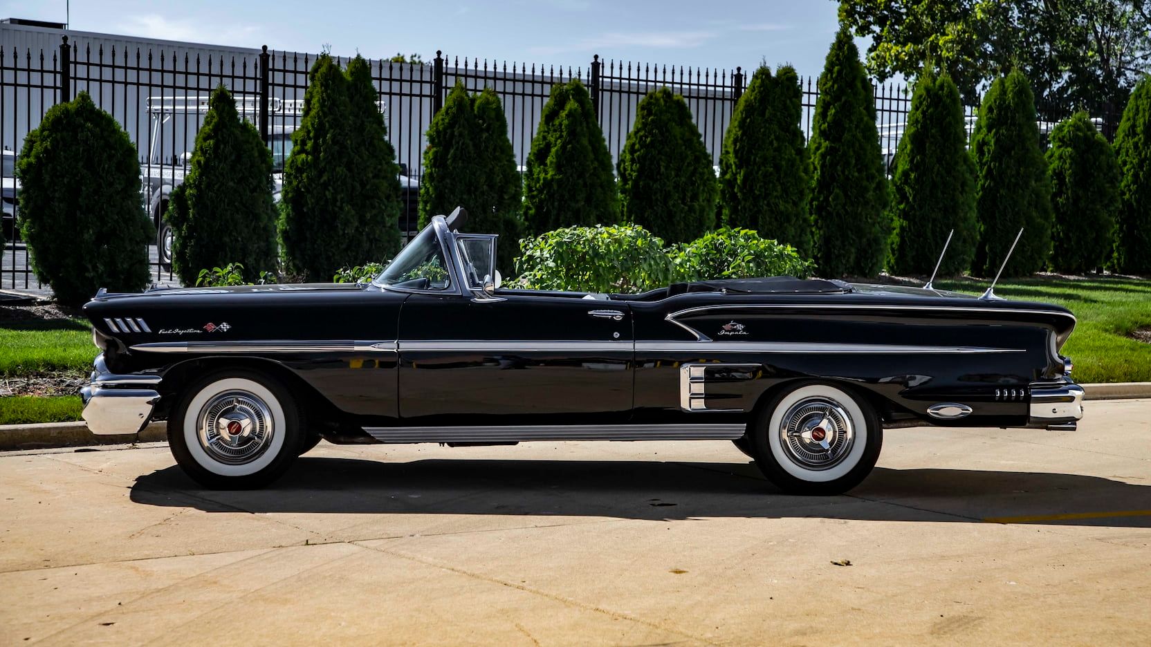 A parked 1958 Chevy Impala Convertible