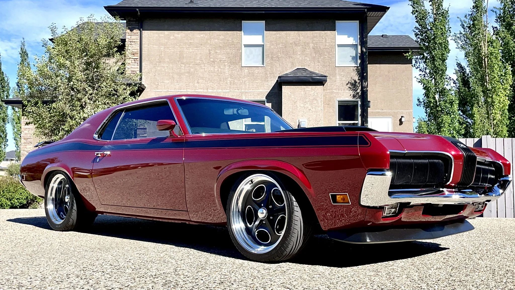 Maroon 1970 Mercury Cougar