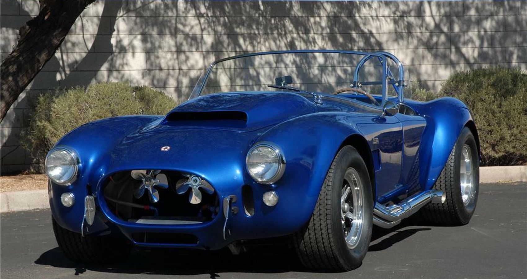 Blue Shelby Cobra 427 Super Snake In Parking Lot