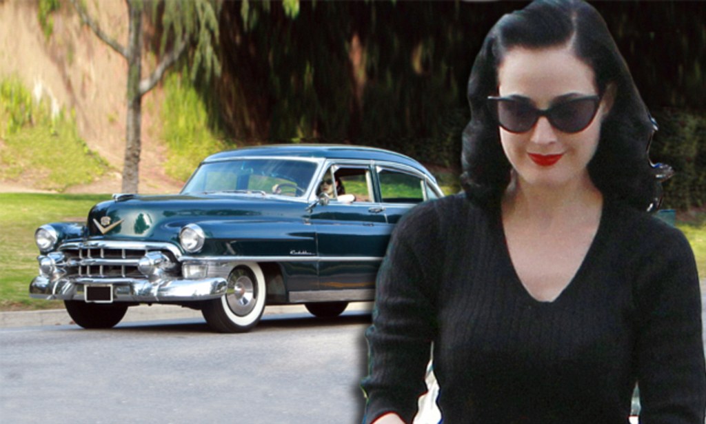 Dita Von Teese rolls up in retro Cadillac | Daily Mail Online