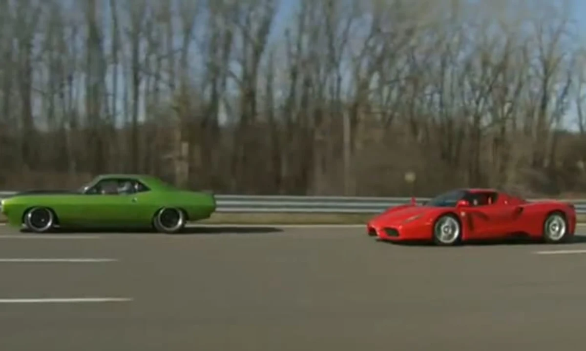 VIDEO: Twin-turbo Viper-powered LMC Super Cuda shatters 200 mph against Ferrari Enzo - Autoblog