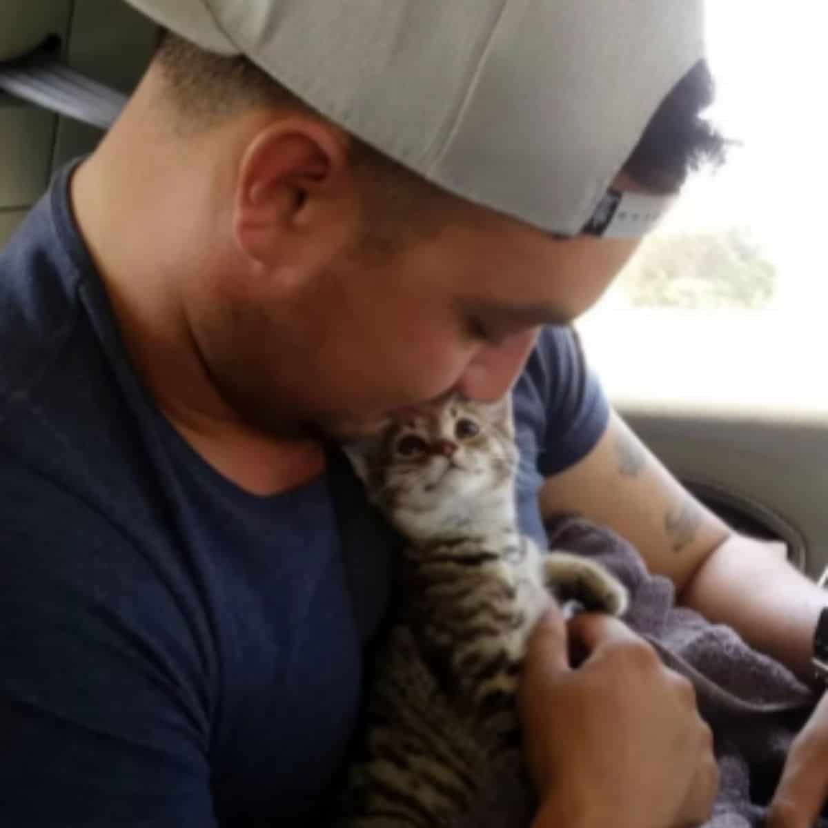 Kitten realizes hes going to his forever home