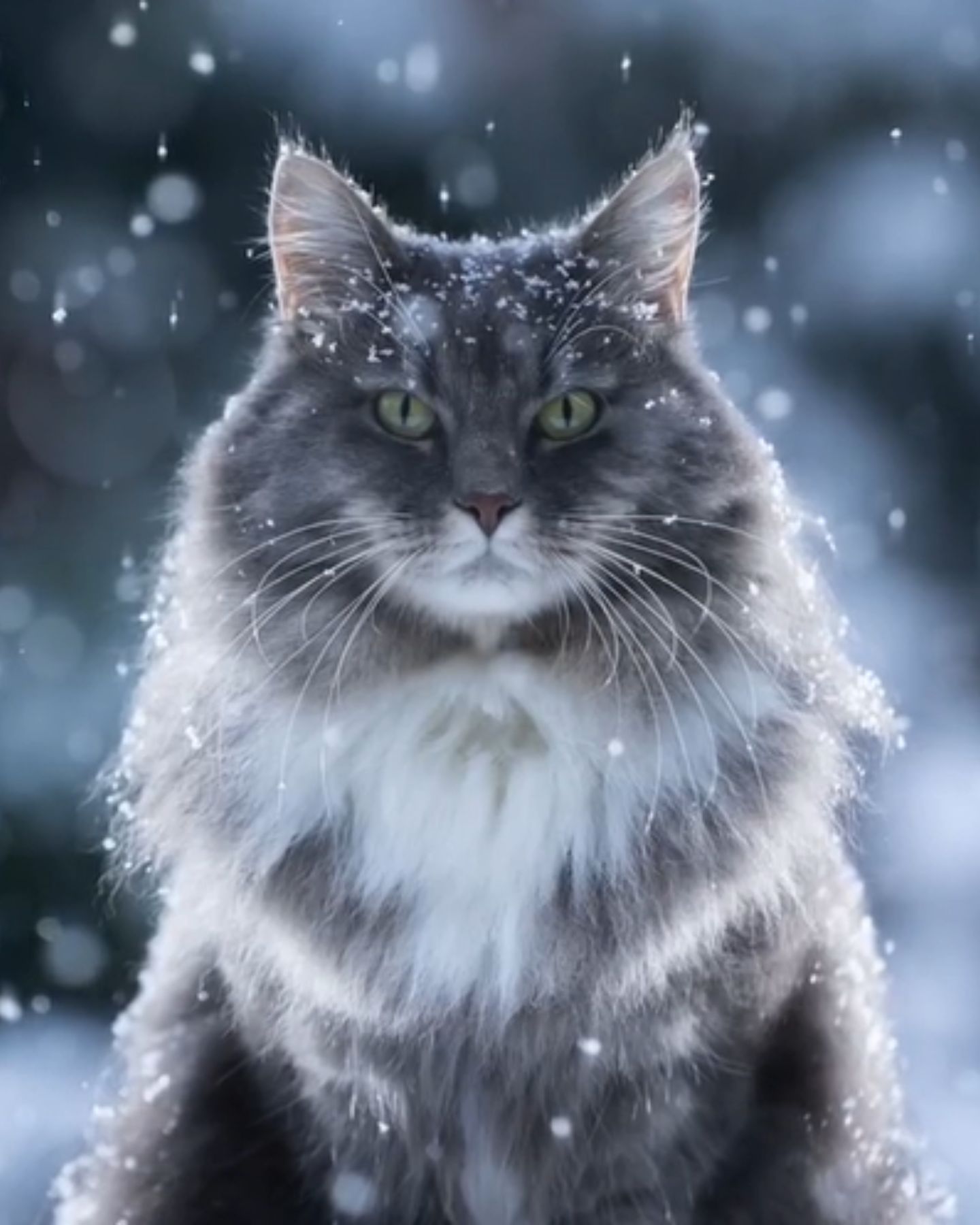 Cat in snow