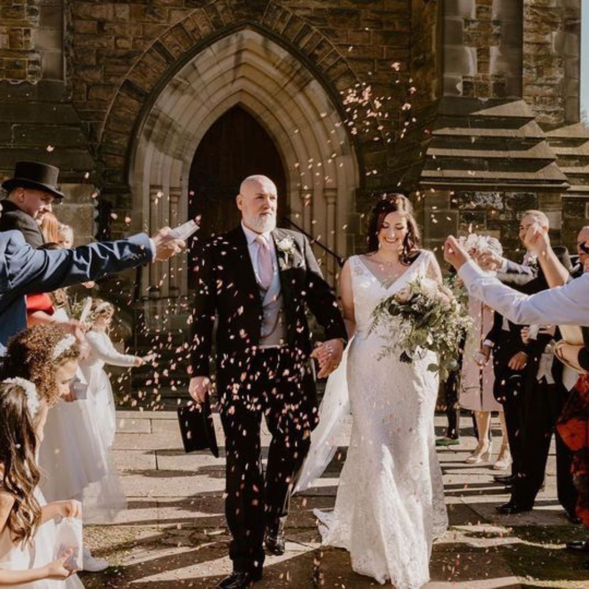 bride and groom on their wedding day