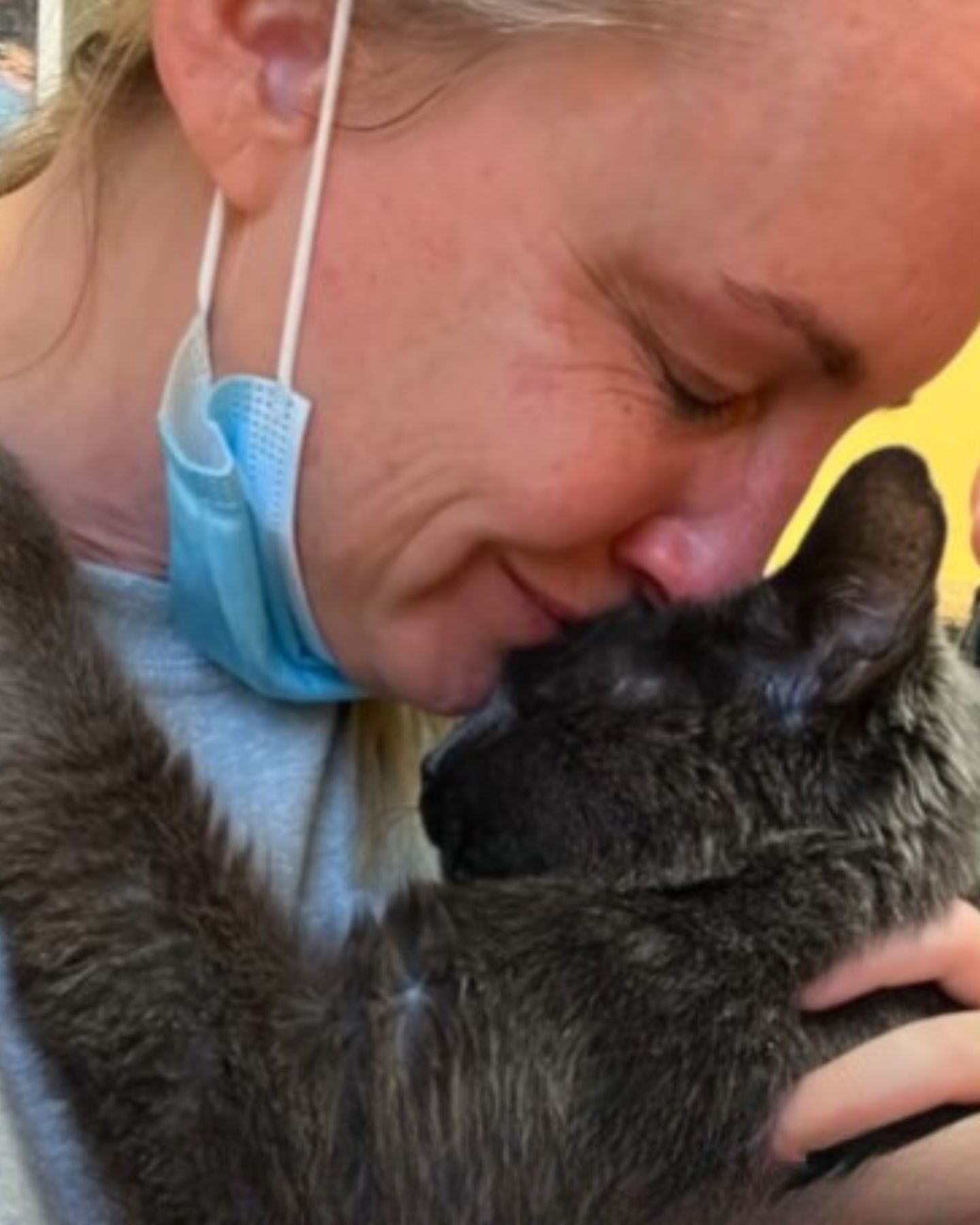 woman and cat