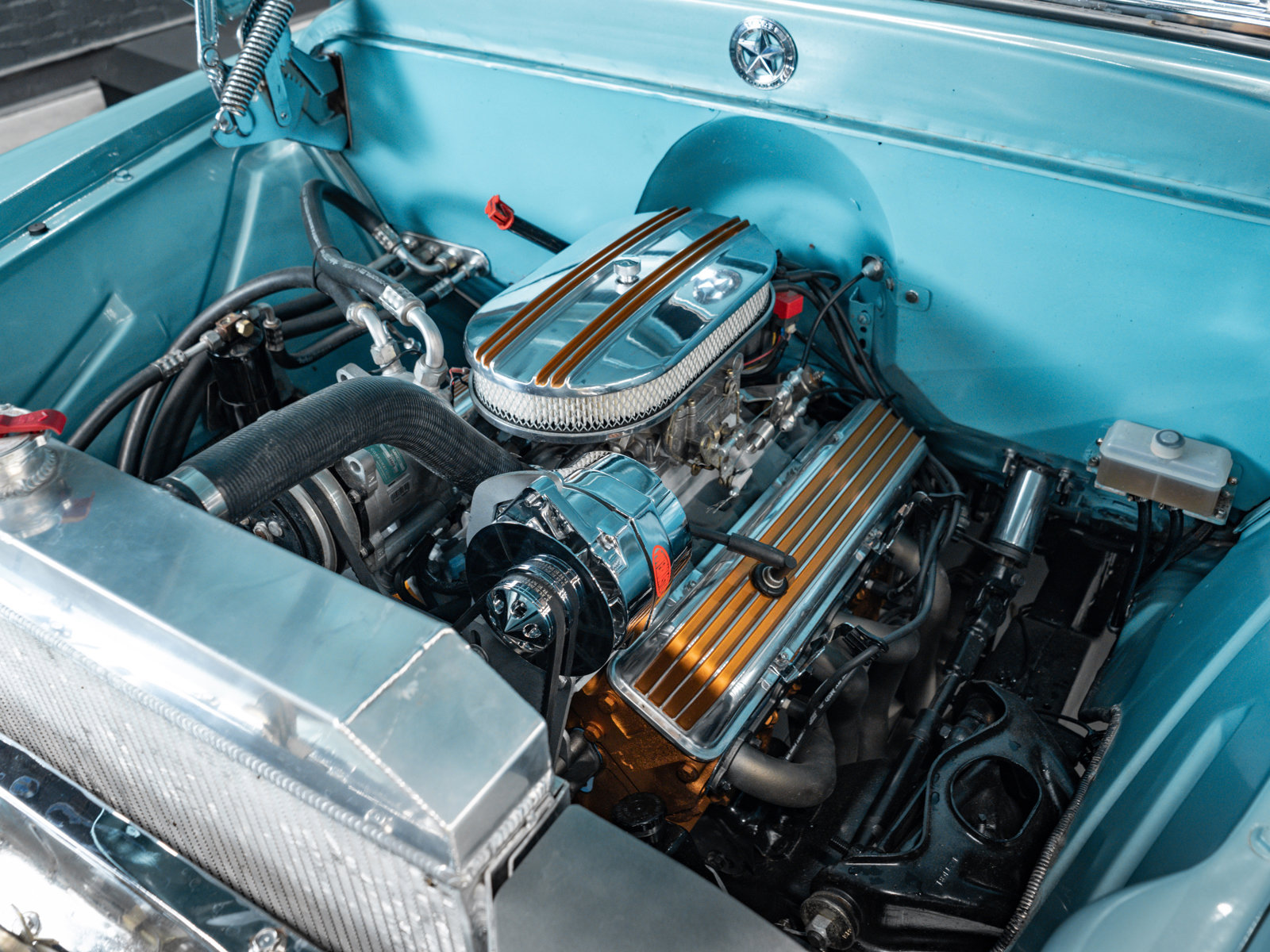 Used 1957 Blue / Turquoise Chevrolet | Total Ground-Up Restoration | 350 Small Block | Camaro Front Suspension image 7