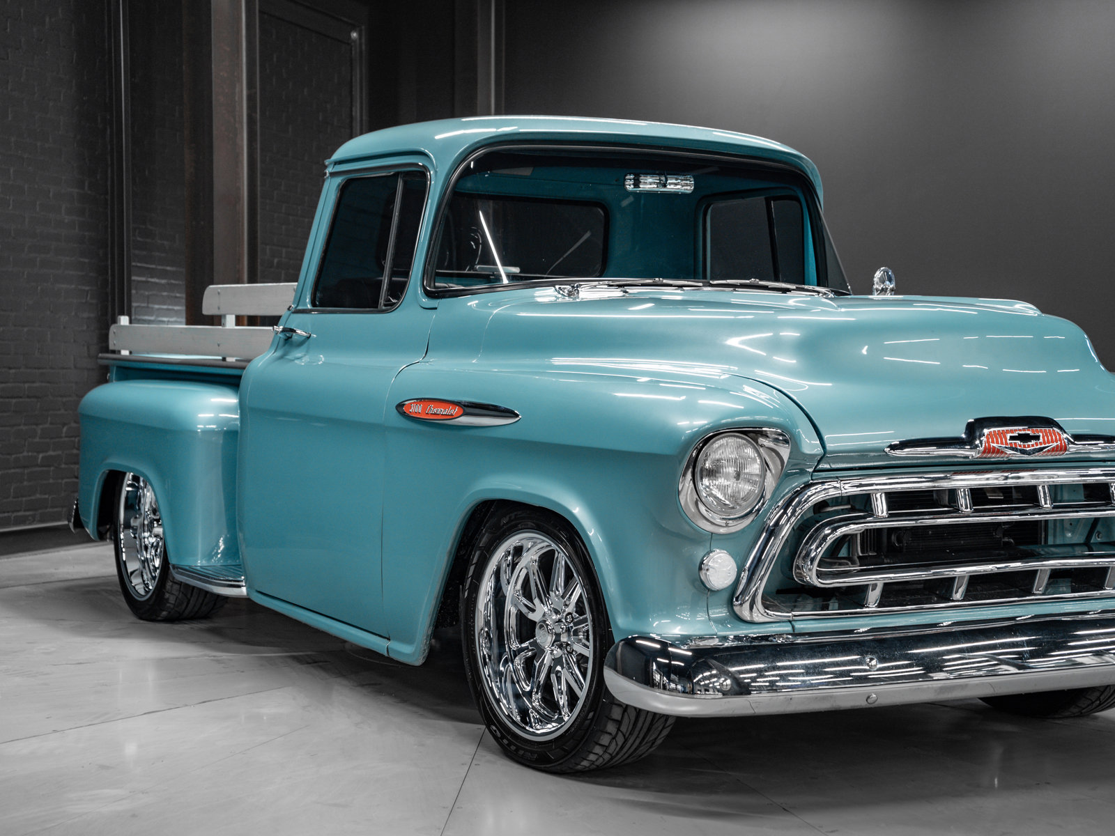 Used 1957 Blue / Turquoise Chevrolet | Total Ground-Up Restoration | 350 Small Block | Camaro Front Suspension image 5